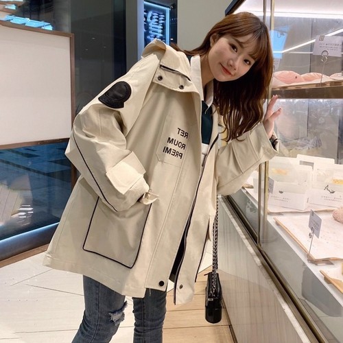 工装外套女春秋季韩版宽松BF2025初秋新款潮百搭森系风衣学生胖mm