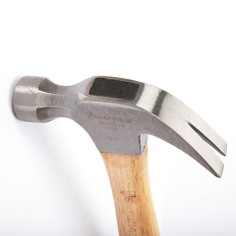 钢盾S088208胡桃木柄羊角锤木柄羊角锤木工锤羊头锤工具铁锤榔8oz