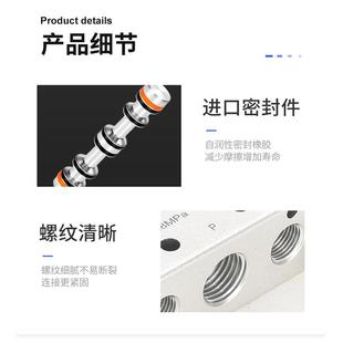 亚德客型4V220 DC24V二位双电控换向气动螺纹电磁阀 08电磁阀