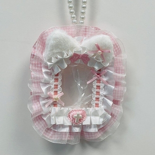 猫耳兔耳卡套拍立得配卡游三寸小卡痛包diy材料手作挂件谷美成品