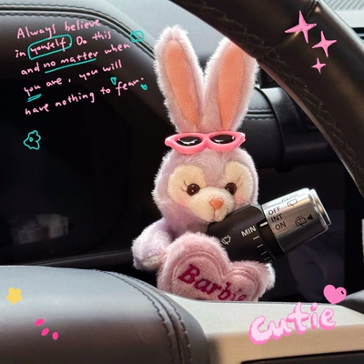 可爱女生车饰 汽车怀挡公仔卡通可爱毛绒星黛露车内转向灯雨刮器