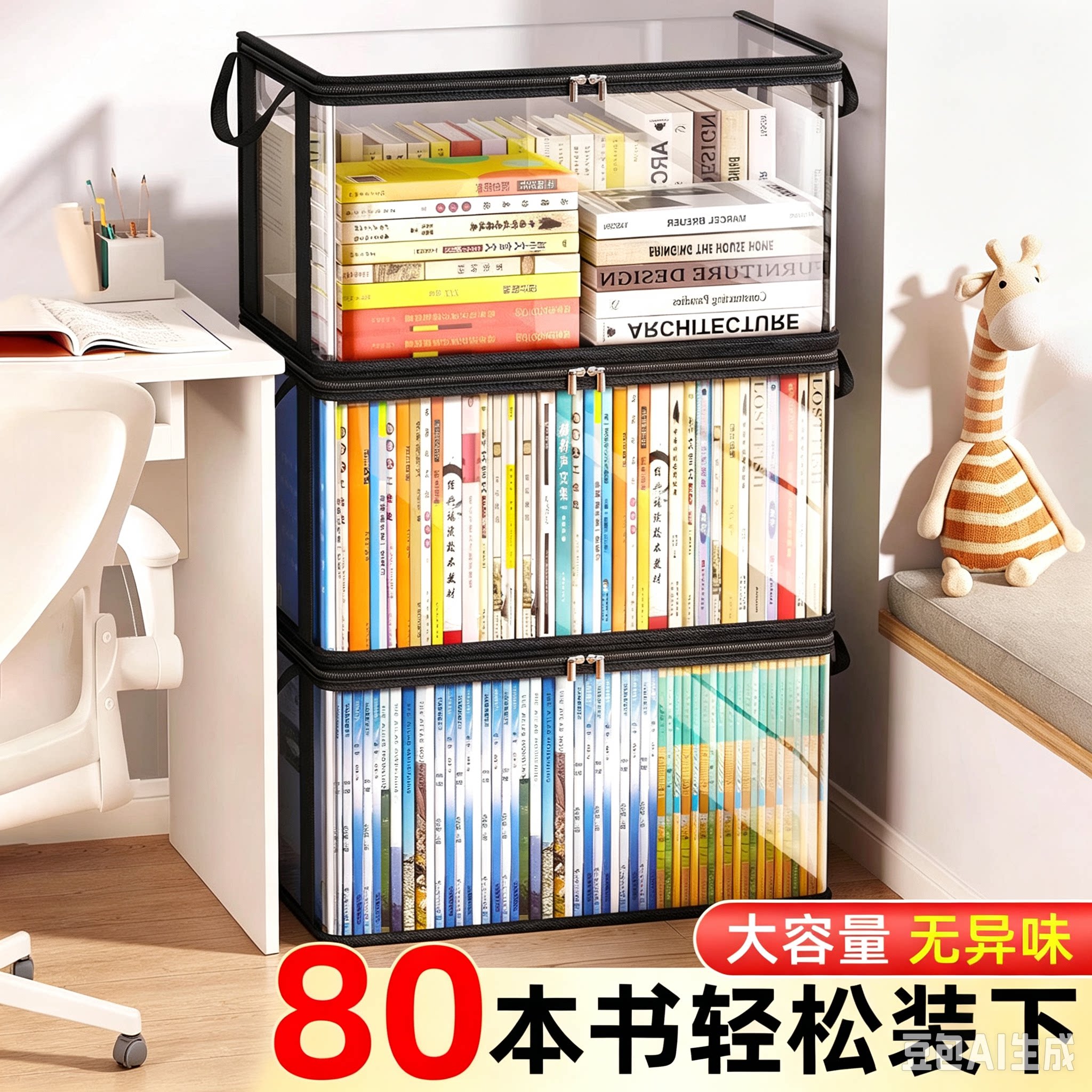书本收纳透明袋旧书本装书防尘收纳整理箱初中小学生教室专用神器