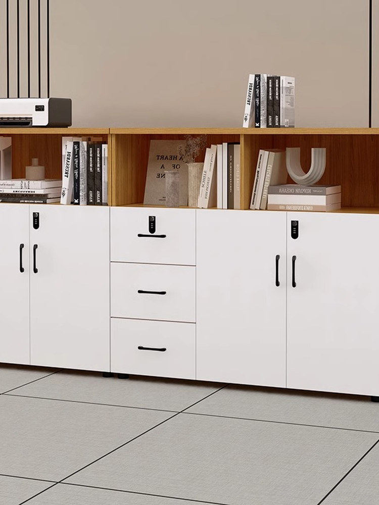 办公文件柜木制打印机底座柜低柜信息文件存储柜可锁隔板侧柜