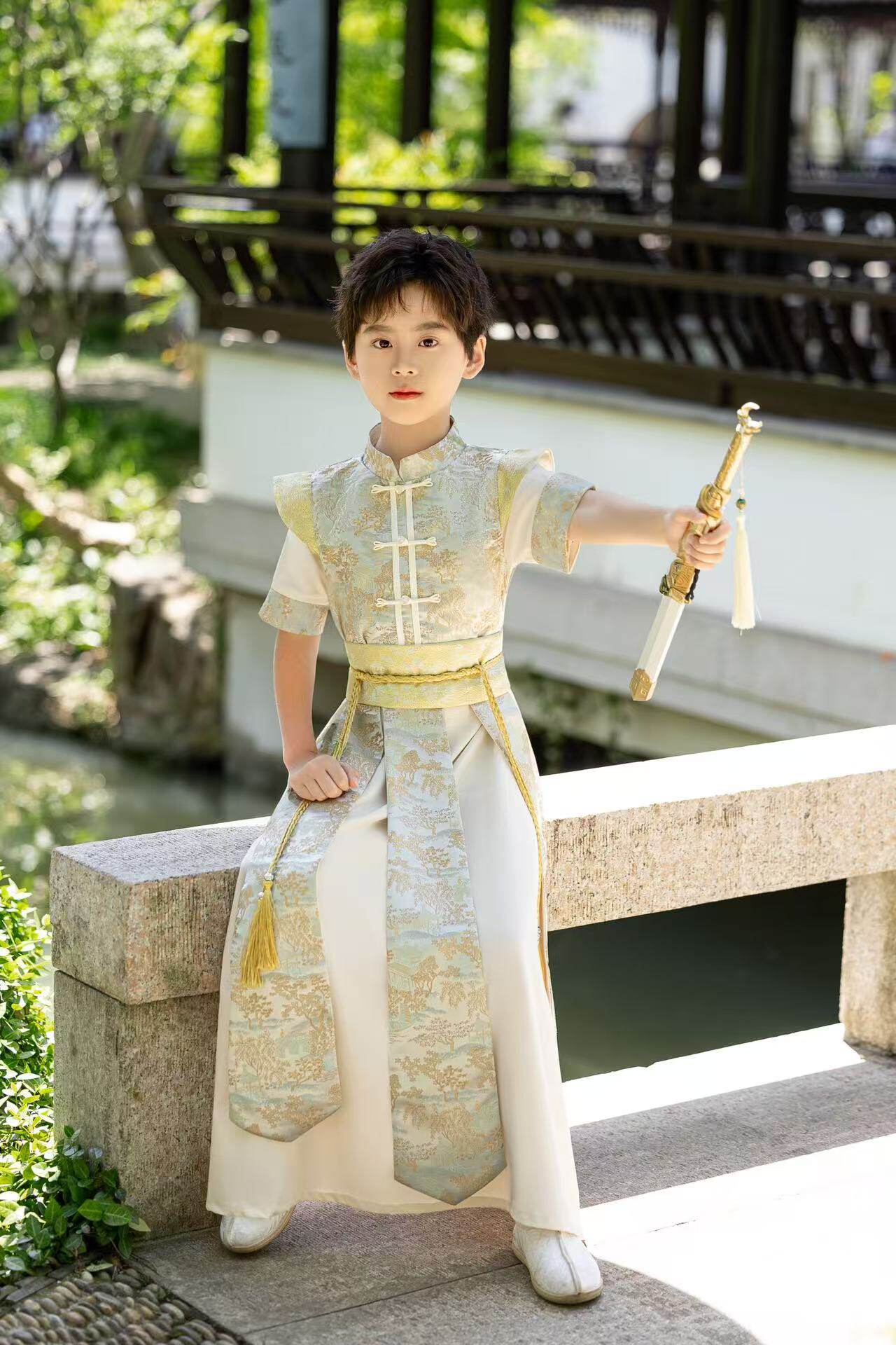 男童汉服春夏秋款儿童古装中国风男孩古风帅气国风青少年少爷唐装