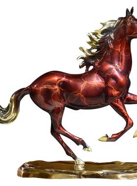 新款全铜马摆件客厅马到成功办公室招财家居装饰品红色生肖马开业
