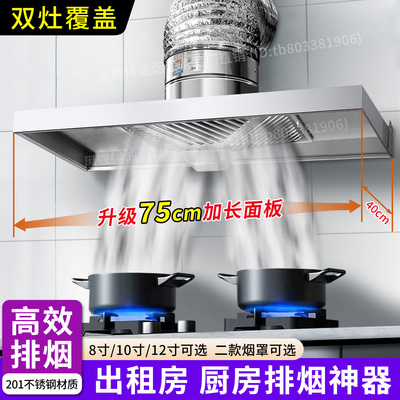 双锅可用出租房简易抽油烟机厨房排气扇家用大吸力换气扇强抽风机