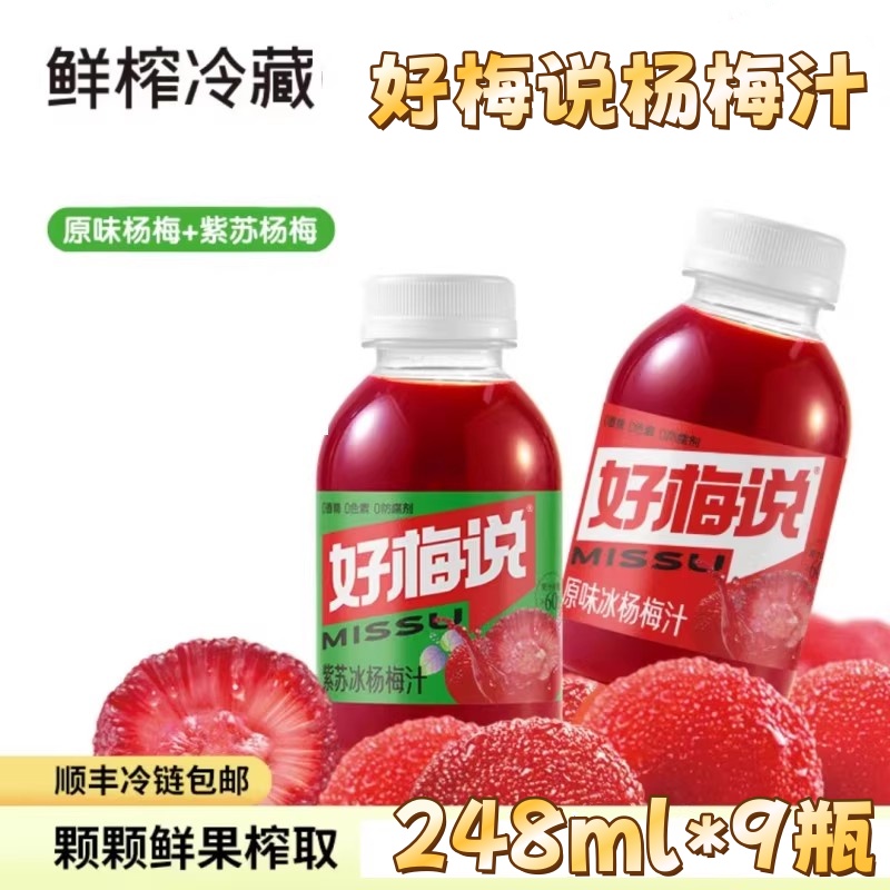 好梅说杨梅汁248ml*9瓶