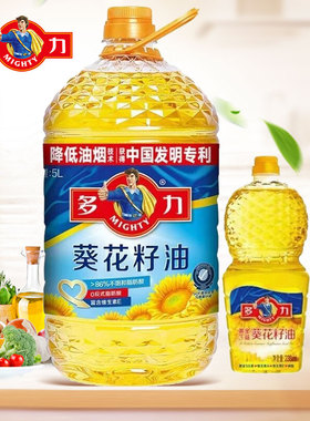 多力葵花籽油5L附赠238ML黄金3益葵花籽油压榨家用食用油大桶实惠