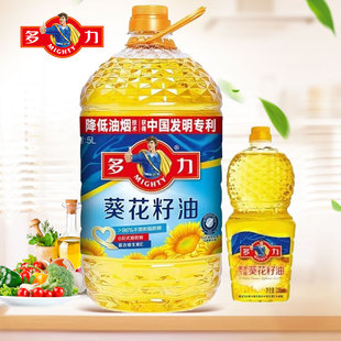 多力葵花籽油5L附赠238ML黄金3益葵花籽油压榨家用食用油大桶实惠