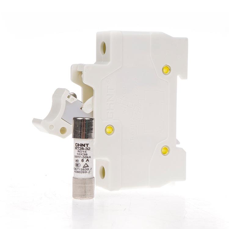 正泰熔断器底座1p带灯RT28N-32/32X导轨式保险丝保险管底座10*3