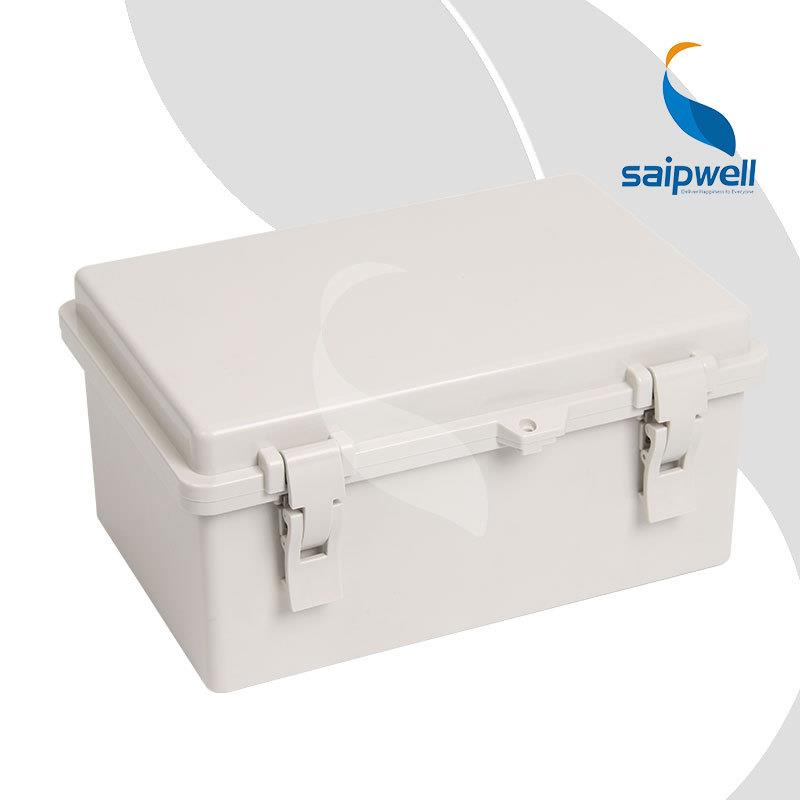 斯普威尔295*195*140合页搭扣带锁孔防水接线盒SP-F52B塑料电源盒