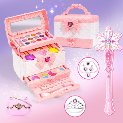 冰雪公主女孩儿童化妆品套装雪花小孩女童公主彩妆盒6岁7生日礼物