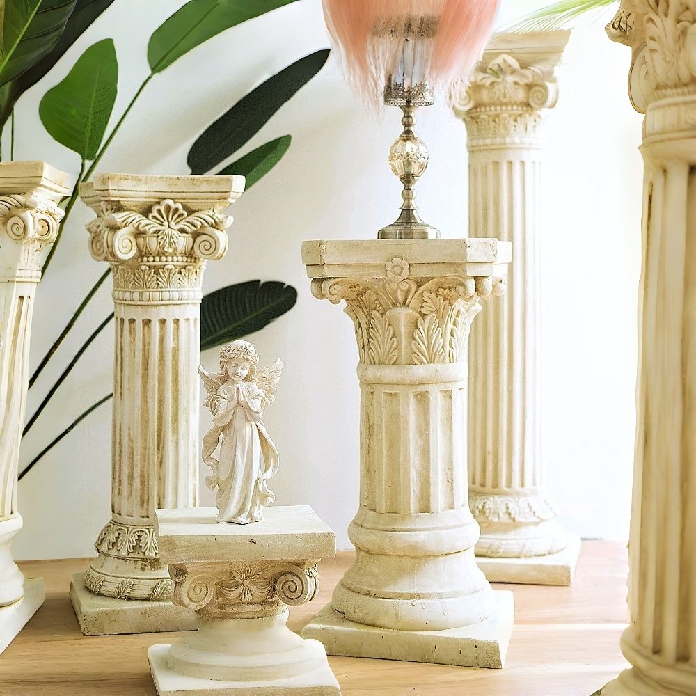欧式复古罗马柱底座展台庭院花园布置装饰摆件婚庆路引拍摄道具