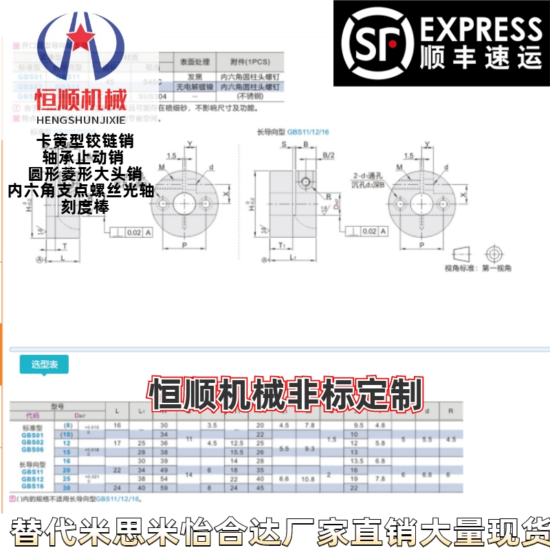 GBS01/02/S06-D8 10 12 15 16 20 25 30开口圆型导向轴支座
