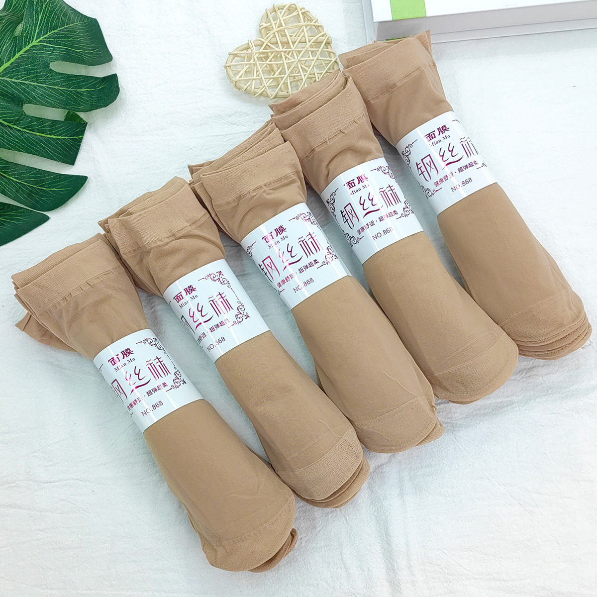 天鹅绒包芯丝袜女钢丝袜小辣椒面膜袜防磨勾袜独立包装短丝袜批发图片