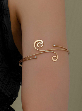 欧美跨境货源时尚个性夸张不规则音符花纹镂空臂环女百搭上臂手镯