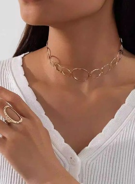 椭圆可调节极简镂空大小戒指套装