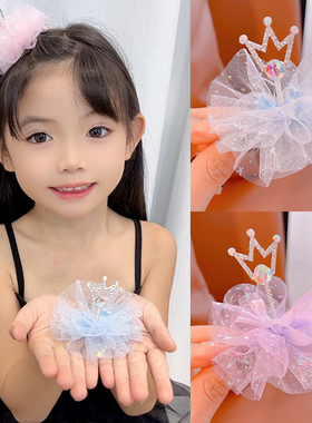韩国儿童网纱皇冠发夹女童新款公主头饰宝宝生日王冠发卡顶夹发饰