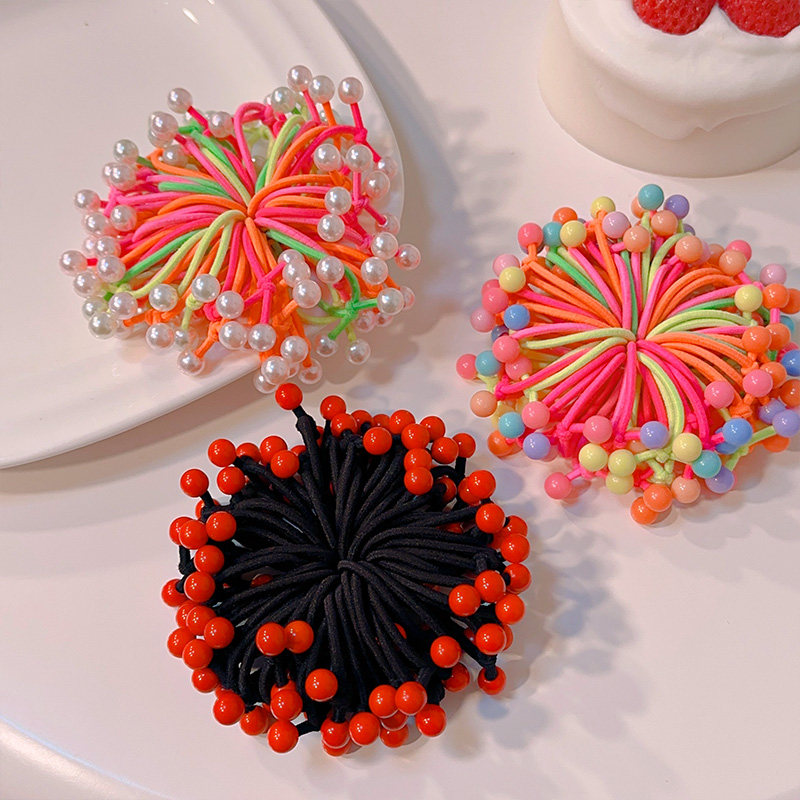 儿童红豆发圈小女孩洋气糖果色皮筋宝宝不伤发扎辫子头绳女童发饰