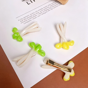 黄豆芽发夹绿豆仿真食物食玩搞怪创意侧边夹子儿童女小众头饰发饰