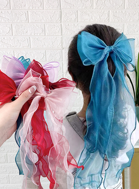 儿童长飘带蝴蝶结编发发夹女童小公主可爱发卡夹子头饰小女孩发饰