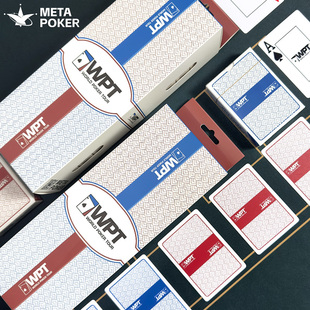 WPT主题系列德州扑克竞技牌PVC材质宽体大字 美特扑客优选12副装