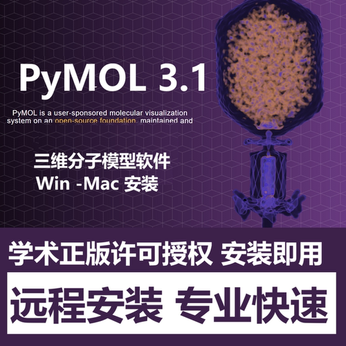PyMOL 3.1正版软件远程安装 三维分子模型软件许可 win mac m1-8