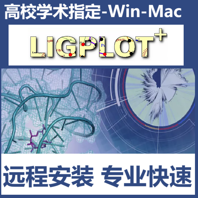 LigPlot+软件远程安装 正版学术分子作用分析软件 win mac m1-4