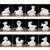 陶瓷12十二生肖摆件老鼠牛虎龙兔蛇马羊猴鸡狗猪招财风水镇宅补角