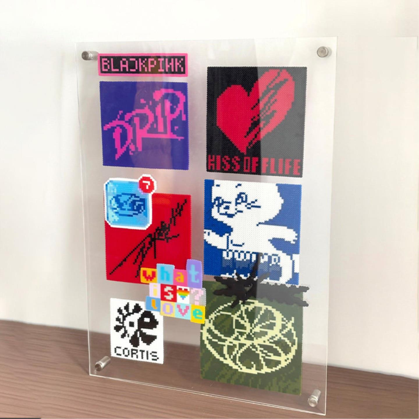 拼豆亚克力相框三层板透明成品收纳展示架结婚礼物框花束摆台收纳