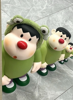胖虎歪头摆件客厅落地玄关入户门可爱大号手办公仔礼物装饰家居