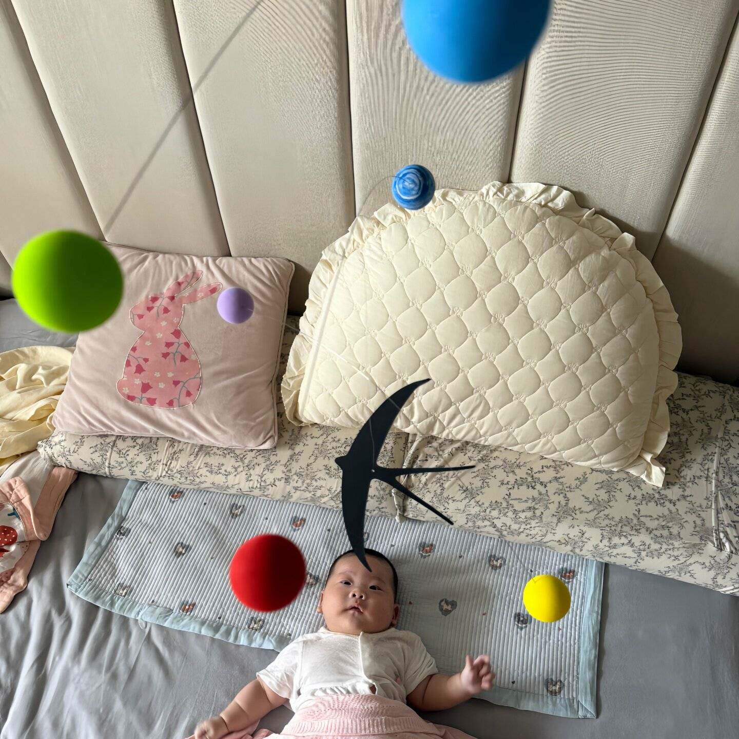 燕子平衡球新生婴儿玩具手工diy材料包颜色认知悬挂玩具空中吊饰