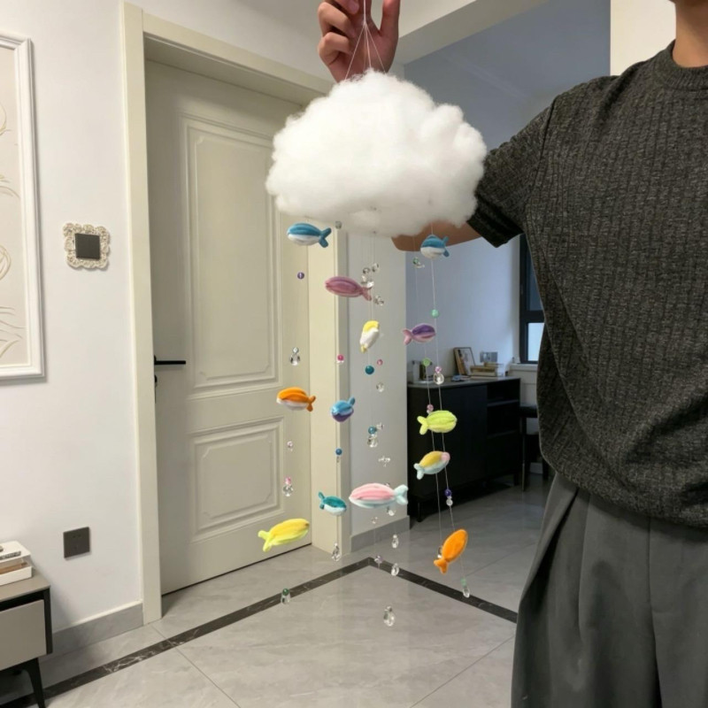 diy云朵发光小鱼风铃挂件材料包ins风治愈挂饰送情侣闺蜜生日礼物