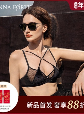 DonnaForte内衣X型丝光绒拼刺绣超薄大胸显小文胸|Paloma Nexus