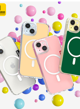 MOLAN CANO简约纯色四角透明防摔磁吸手机壳适用于苹果16/15/14promax