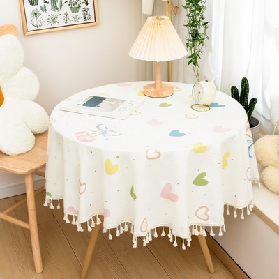 小清新茶几甜品台桌布小圆桌台布