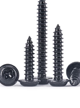 汉固威304不锈钢黑锌圆头十字带垫自攻螺丝PWA带介子自功M2M3M4M5