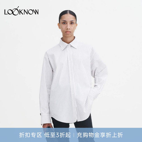 Filippa K设计师品牌LOOKNOW2025年春季新款蓝白经典条纹衬衫