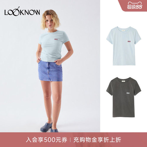 american vintage LOOKNOW26春季新品多色logo圆领短袖