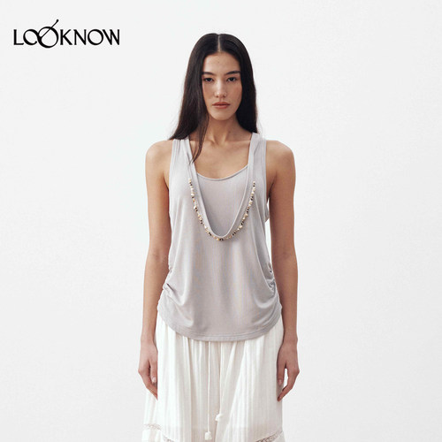 medium well X LOOKNOW设计师品牌26春夏新品醋酸螺纹串珠背心