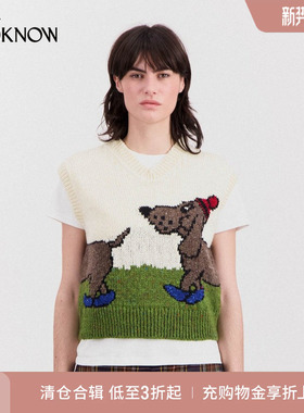 HOWLIN X LOOKNOW设计师品牌2025秋冬白色花卉图案背心女