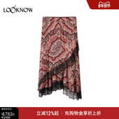 ICE 古着感花蕾丝拼接半裙女 LOOKNOW2025秋冬新款 DUST