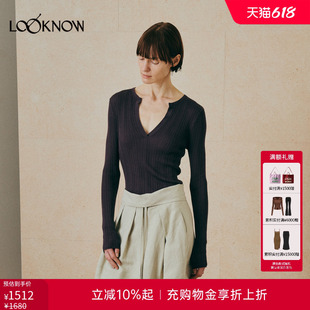 THE LAWN x LOOKNOW2026春夏新品醋酸天条纹肌理套头衫衫女