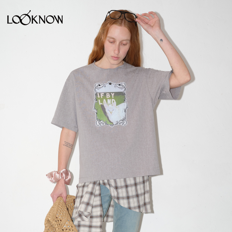 IFBYLAND薄荷猫咪系列印花T恤