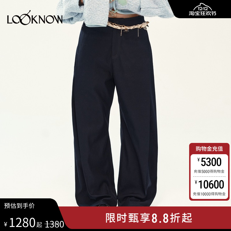 Medium Well x LOOKNOW设计师品牌25年秋季新款伽马褶线弯刀裤女