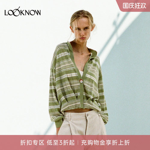 osmos x LOOKNOW设计师品牌2026新品双层格纹打褶开衫