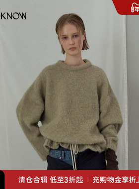LCDC X LOOKNOW设计师品牌2025年秋季新款抽绳长袖针织衫女
