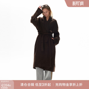 halfmoon设计师品牌LOOKNOW冬季 双面呢大衣 棕色长款