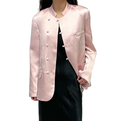 halfmoon中式偏门襟垫肩西装