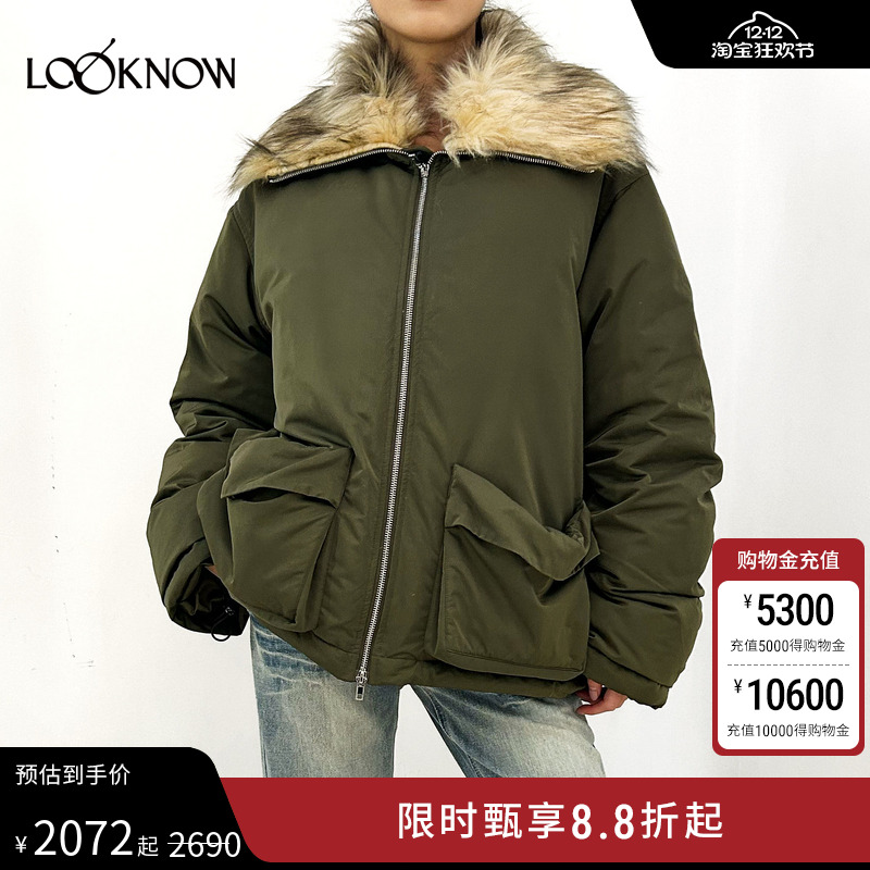 madeinormal设计师品牌LOOKNOW冬季新款巴恩风羽绒服外套女